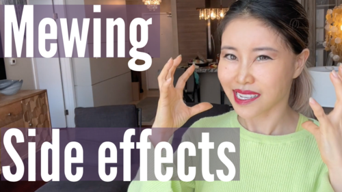 Thumbnail for a blog post titled 'Mewing Side Effects!', exploring potential negative outcomes and considerations for those practicing the mewing technique for facial structure improvement.