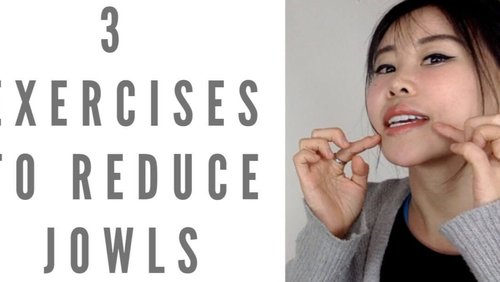 Koko Hayashi demonstrating three effective exercises to reduce jowls, featured in a Koko Face Yoga tutorial.