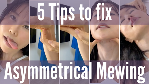 Thumbnail for '5 Ways To Fix Your Asymmetrical Mewing', illustrating techniques and methods to correct uneven mewing practices for balanced facial development.