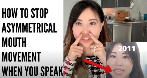 Thumbnail for 'Koko Face Yoga: How to Stop Asymmetrical Mouth Movement When You Speak', demonstrating techniques to correct and balance mouth movements for symmetrical speech.