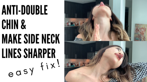 Thumbnail for 'Eliminate Double Chin & Saggy Neck With Face Yoga', highlighting effective face yoga exercises designed to tighten and tone the neck and reduce the appearance of a double chin.