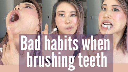 Thumbnail for a blog post titled 'Bad Habits When Brushing Teeth', identifying common mistakes and offering guidance for improving dental hygiene practices for better oral health.