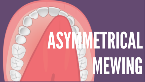 Thumbnail for 'What Does Asymmetrical Mewing Mean', explaining the concept and implications of practicing mewing unevenly.