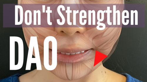 Thumbnail for '5 Bad Habits To Strengthen DAO', illustrating lifestyle and facial expression habits that inadvertently strengthen the depressor anguli oris (DAO) muscle, potentially affecting facial symmetry.