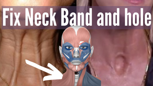 Thumbnail for a blog post titled 'Fix Neck Band and Hole', providing techniques and exercises to address and improve the appearance of neck bands and hollows for a smoother, more youthful neck profile.