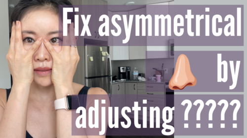 Thumbnail for a blog post titled 'Fix Nose Asymmetry By Adjusting', highlighting non-surgical methods and exercises to correct and improve nasal symmetry for a balanced facial appearance.