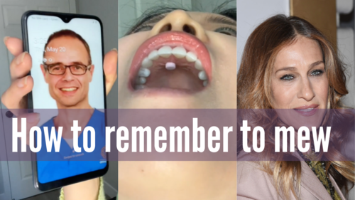 Thumbnail for a blog post titled 'Remember To Keep Correct Tongue Posture Aka Mewing', emphasizing the importance of maintaining proper tongue placement to improve facial structure and health.