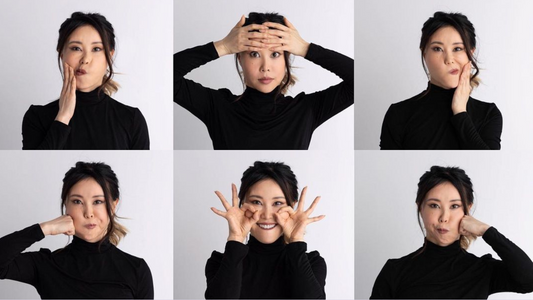 Thumbnail for a blog post featuring Koko showcasing facial exercises, highlighting her demonstrating effective techniques for enhancing facial muscle tone and skin elasticity.