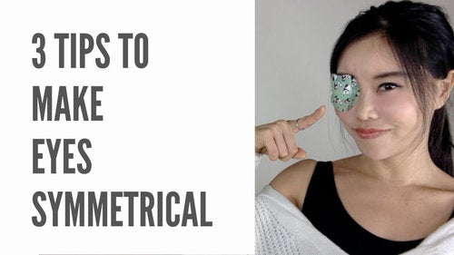Koko Hayashi demonstrating eye symmetry tips: 3 Tips to Make Eyes Symmetrical blog post thumbnail.