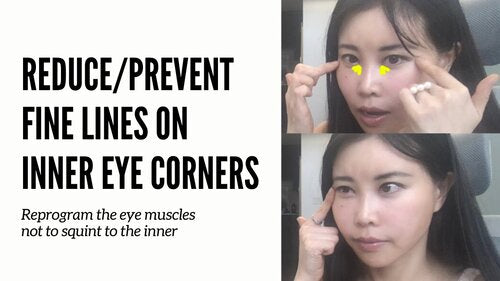 Thumbnail for 'Koko Face Yoga: Reduce/Prevent Fine Tiny Lines at the Inner Corners of the Eyes by Reprogramming Squinting Muscles', showing techniques to relax and retrain muscles around the eyes to smooth out early signs of wrinkles.