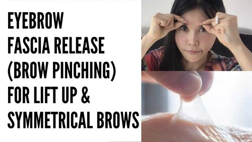 Thumbnail for 'Koko Face Yoga: What Is Eyebrow Fascia and Brow Pinching? | Release Fascia from Muscles for Symmetrical Brows', explaining how fascia release techniques can help achieve more symmetrical and well-defined eyebrows.