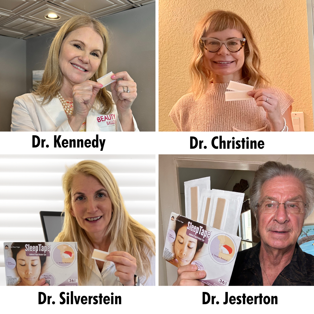 Collage featuring various doctors endorsing sleep tape, illustrating its medical credibility and effectiveness in promoting healthy sleep patterns-2